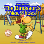 book cover for dinosaur's new shoes