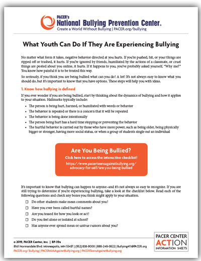 How to Tell an Adult - National Bullying Prevention Center